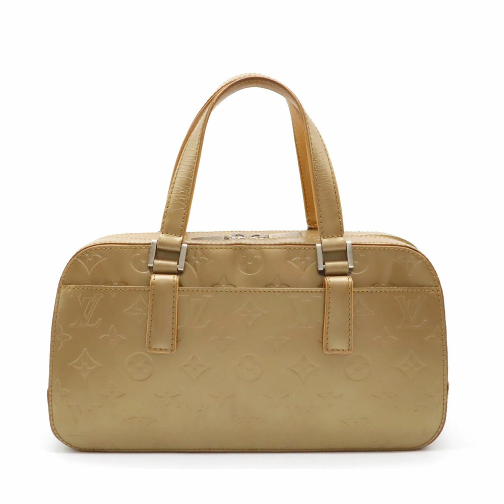 LOUIS VUITTON Monogram Matte Shelton Handbag Boston Bag Ambre Beige